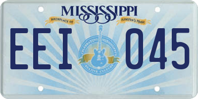 MS license plate EEI045