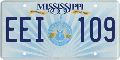MS license plate EEI109