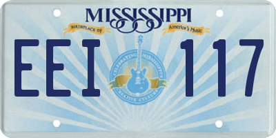 MS license plate EEI117