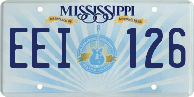 MS license plate EEI126