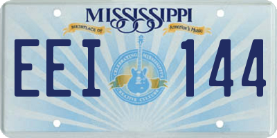 MS license plate EEI144