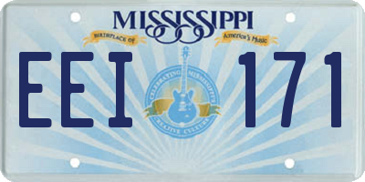 MS license plate EEI171