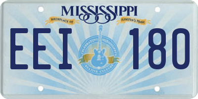 MS license plate EEI180