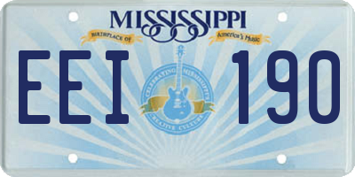 MS license plate EEI190
