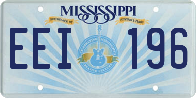 MS license plate EEI196