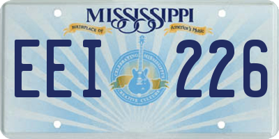 MS license plate EEI226