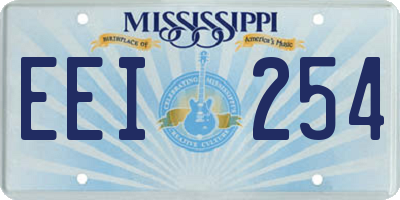 MS license plate EEI254