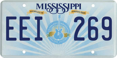 MS license plate EEI269