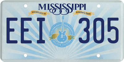 MS license plate EEI305