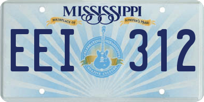 MS license plate EEI312