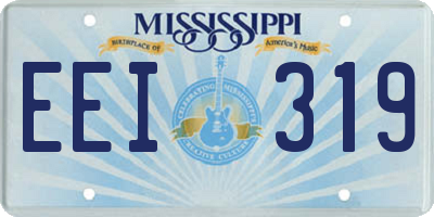 MS license plate EEI319
