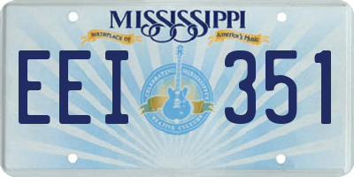 MS license plate EEI351