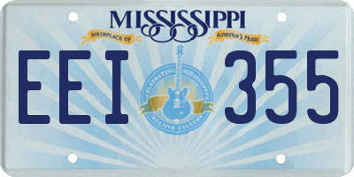 MS license plate EEI355