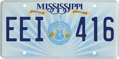 MS license plate EEI416