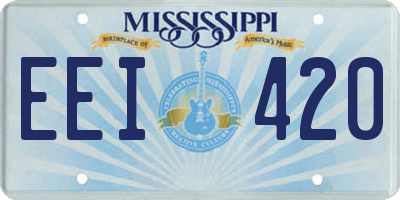 MS license plate EEI420