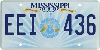 MS license plate EEI436