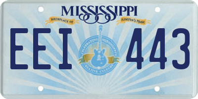 MS license plate EEI443