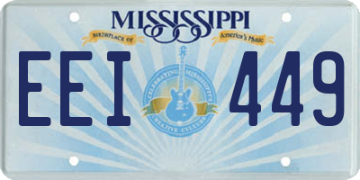 MS license plate EEI449