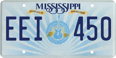 MS license plate EEI450