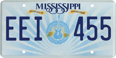 MS license plate EEI455