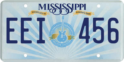 MS license plate EEI456