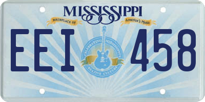 MS license plate EEI458