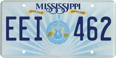 MS license plate EEI462