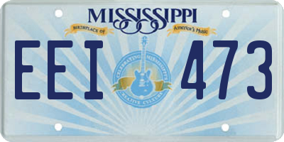 MS license plate EEI473