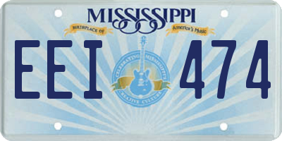 MS license plate EEI474