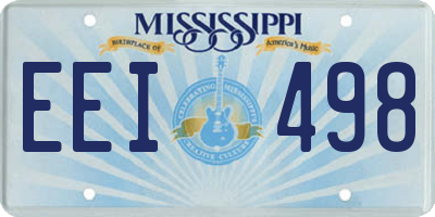 MS license plate EEI498