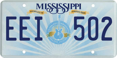 MS license plate EEI502