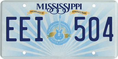 MS license plate EEI504