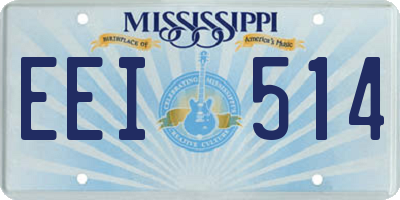 MS license plate EEI514