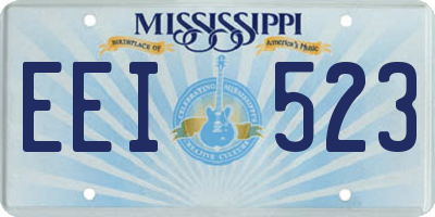 MS license plate EEI523
