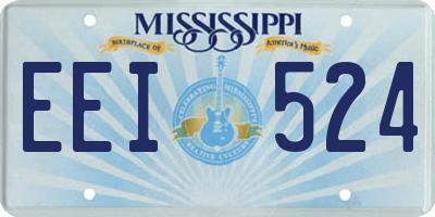 MS license plate EEI524