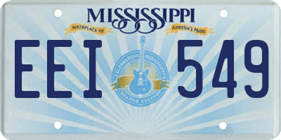 MS license plate EEI549