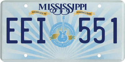 MS license plate EEI551