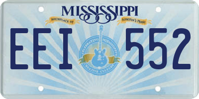 MS license plate EEI552