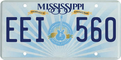 MS license plate EEI560