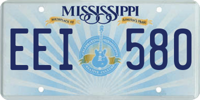 MS license plate EEI580