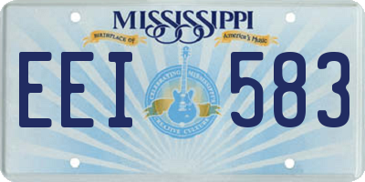 MS license plate EEI583