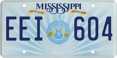 MS license plate EEI604
