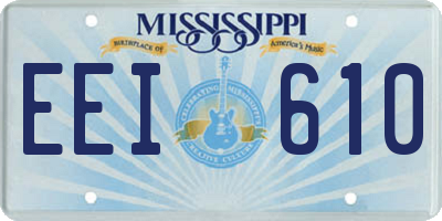 MS license plate EEI610