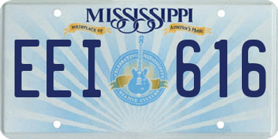 MS license plate EEI616