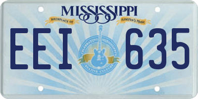MS license plate EEI635