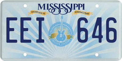 MS license plate EEI646