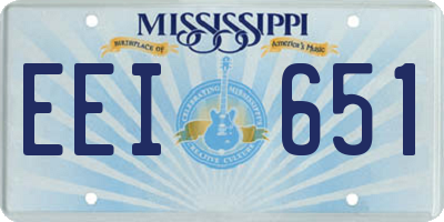 MS license plate EEI651