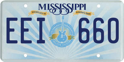 MS license plate EEI660