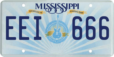 MS license plate EEI666