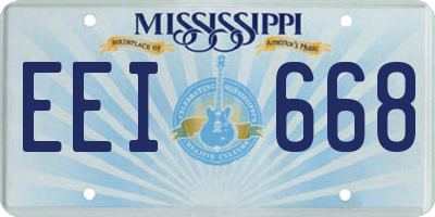 MS license plate EEI668